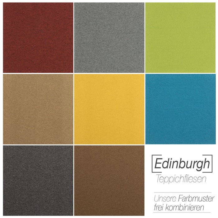 Edinburgh nylon tapijttegels - 50 x 50 cm - Zelfleggend - Bruin