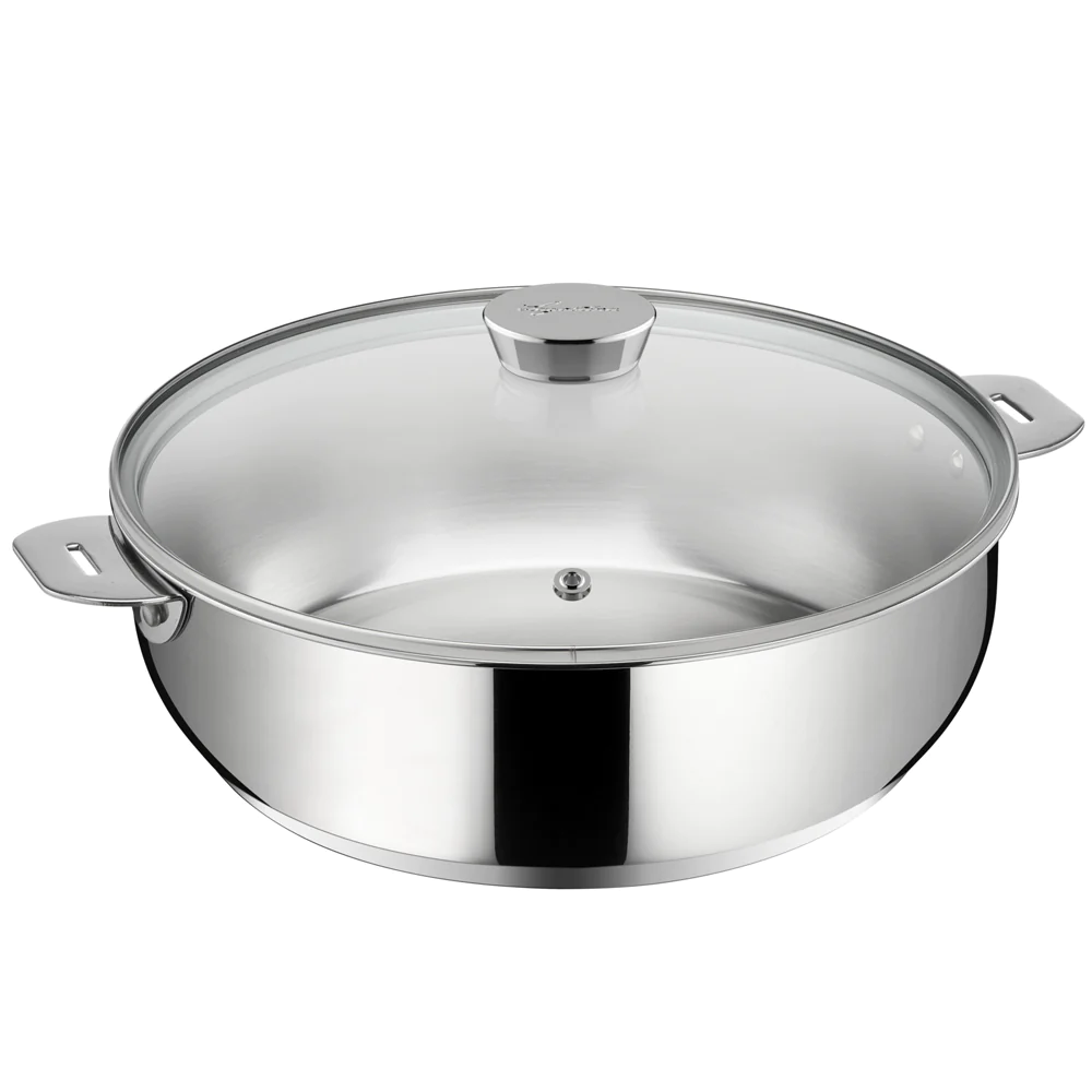 Sauteuse Salvaspazio+ avec son couvercle 26 cm en inox Lagostina