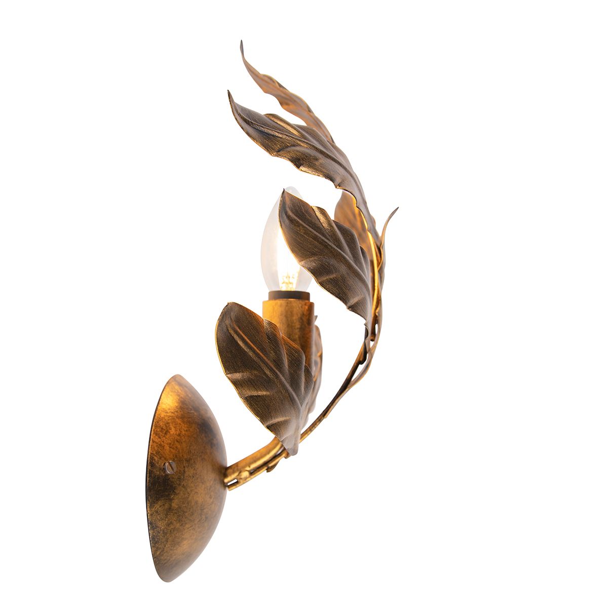 Art Deco wandlamp antiek goud - Linden