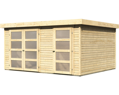 Karibu Elmar 3 tuinhuis, 428 x 351,5 cm, naturel
