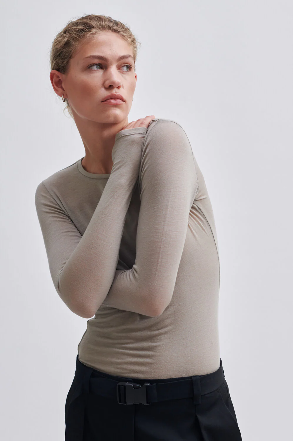 Second Female  Matima O-Neck langærmet t-shirt - Roasted Cashew
