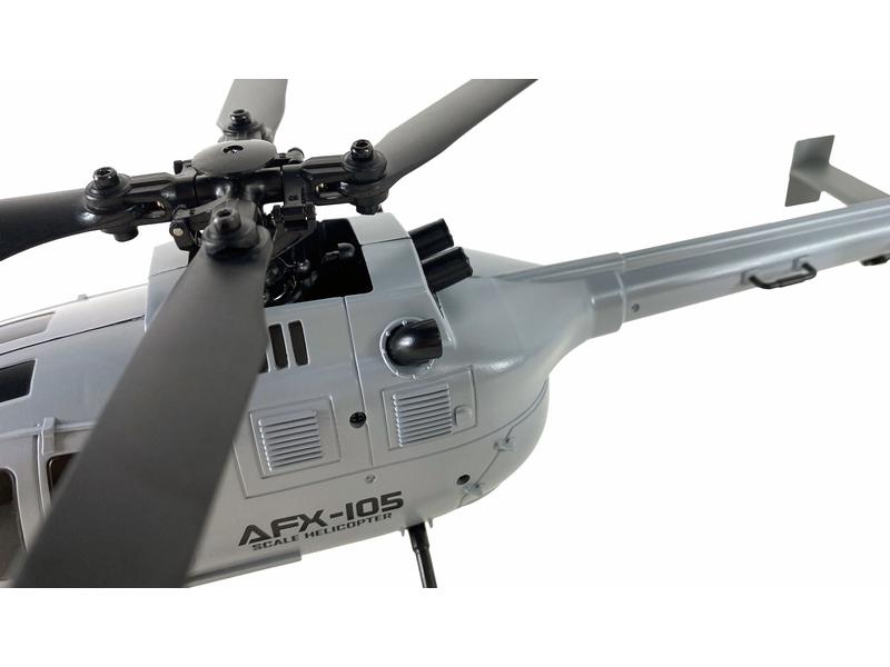 Amewi Helikopter AFX-105 Grau, 4-Kanal RTF Bo 105 Single-Rotor Heli für Einsteiger