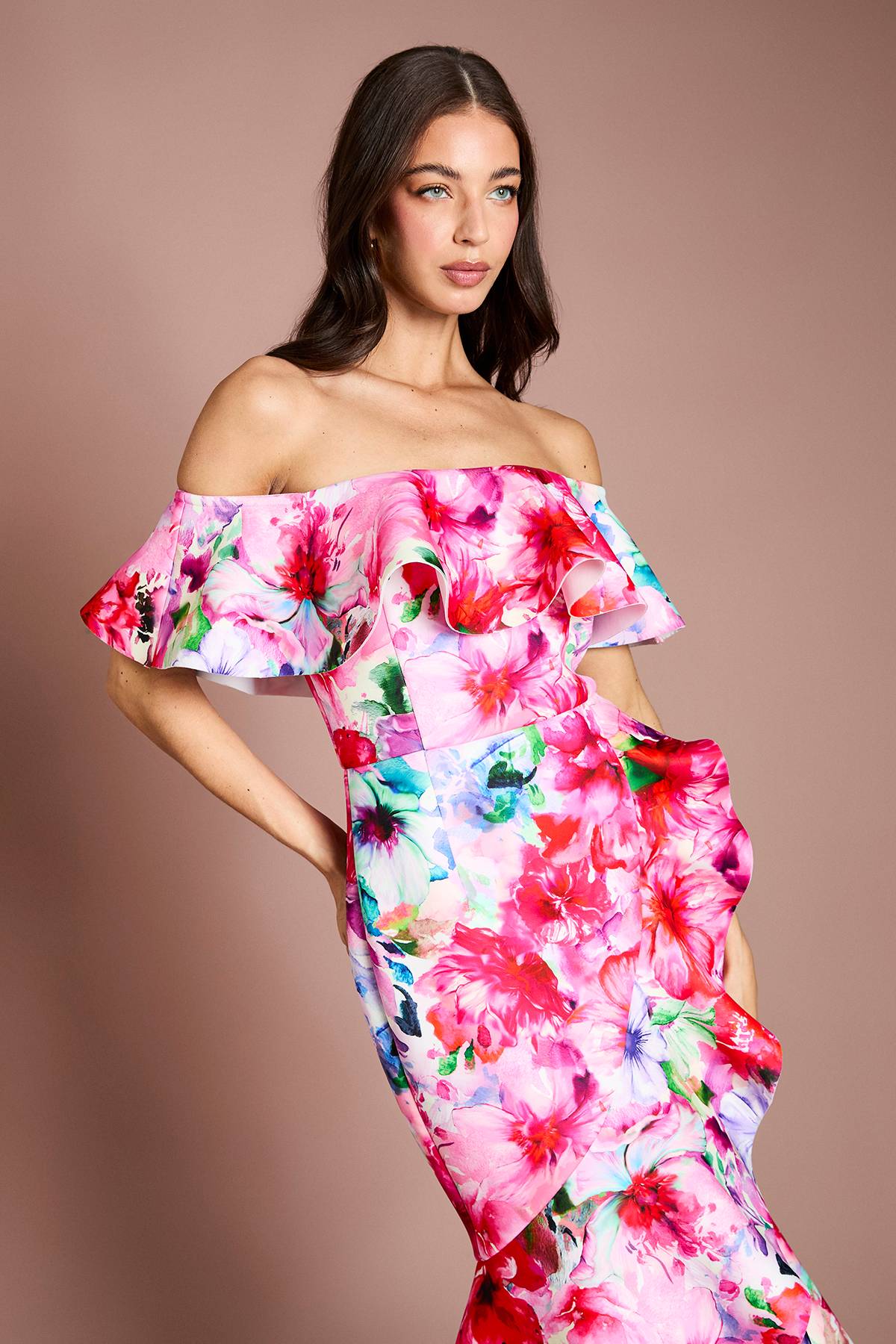 Coast Robe Scuba À Imprimé Floral Placé