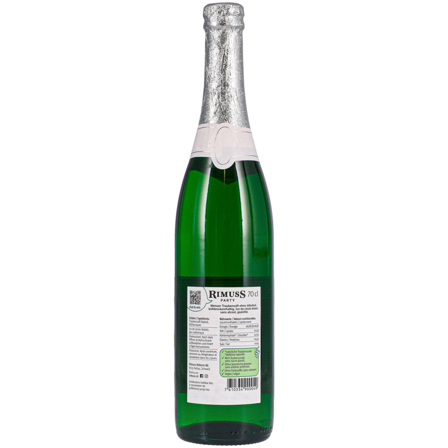 Rimuss Party Traubensaft weiss, alkoholfrei -70cl