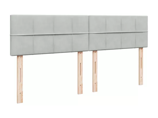 Sommier à lattes de lit et matelas Gris clair 180x200cm Velours