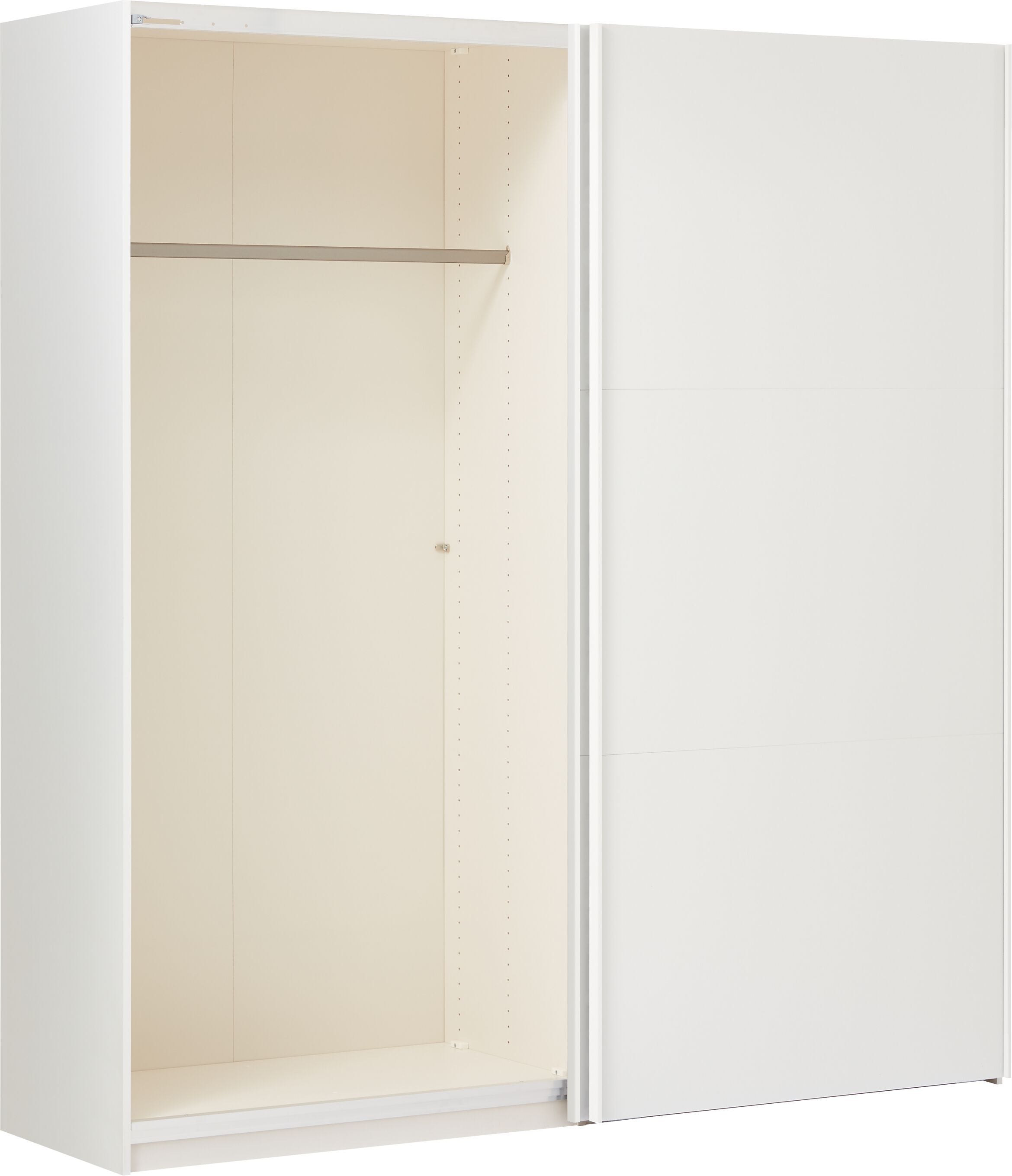 MODUL Schwebetürenschrank - Weiss / B: 202.0 cm x T: 65.0 cm x H: 220.0 cm