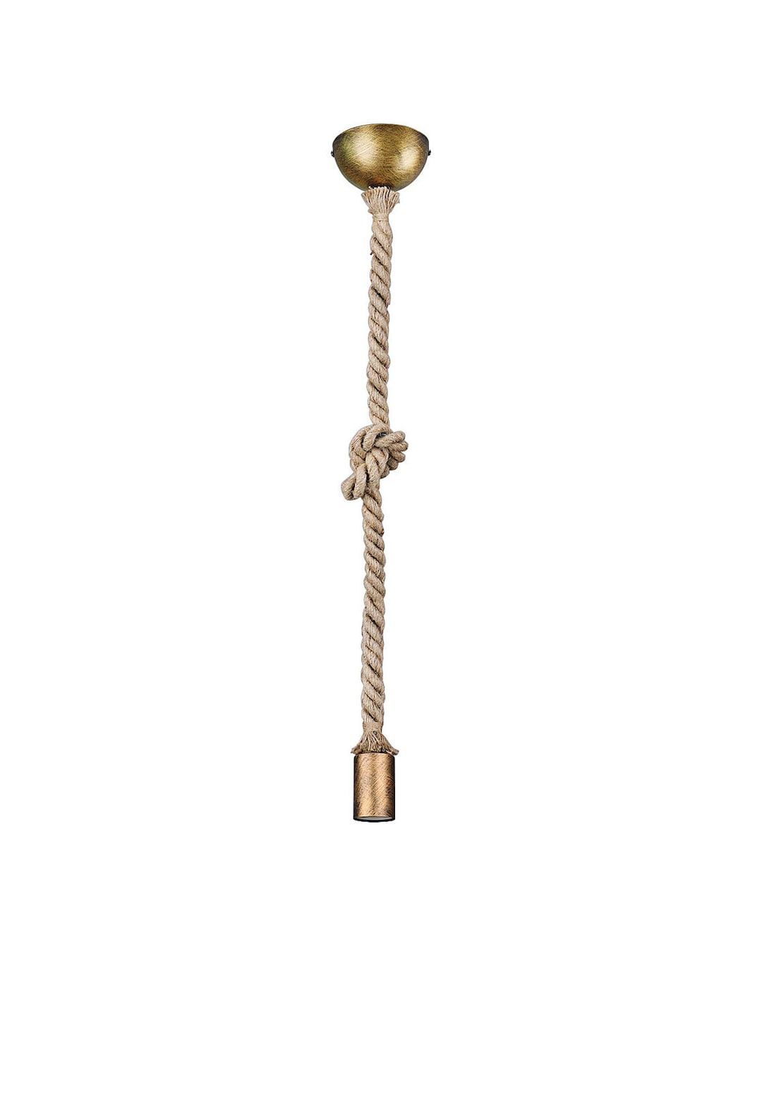 Retrofit Pendelleuchte Rope altmessingfarbig 12cm 150cm Metall Seil