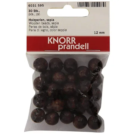 Knorr Prandell Holzperlen 12mm, 30 Stück, sepia