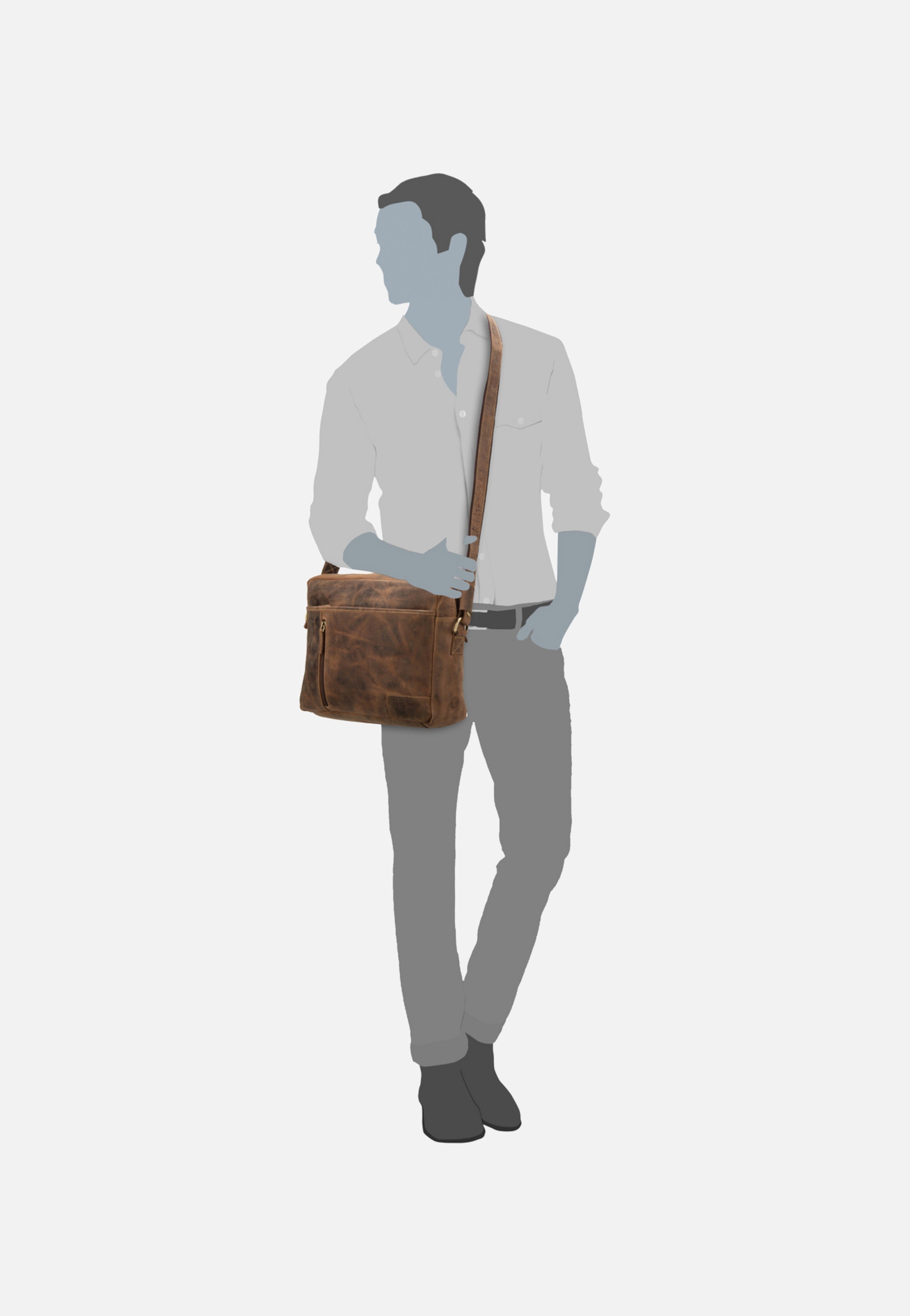 Vintage 1653 Reporter Bag Sattelbraun - Crossbody Bag