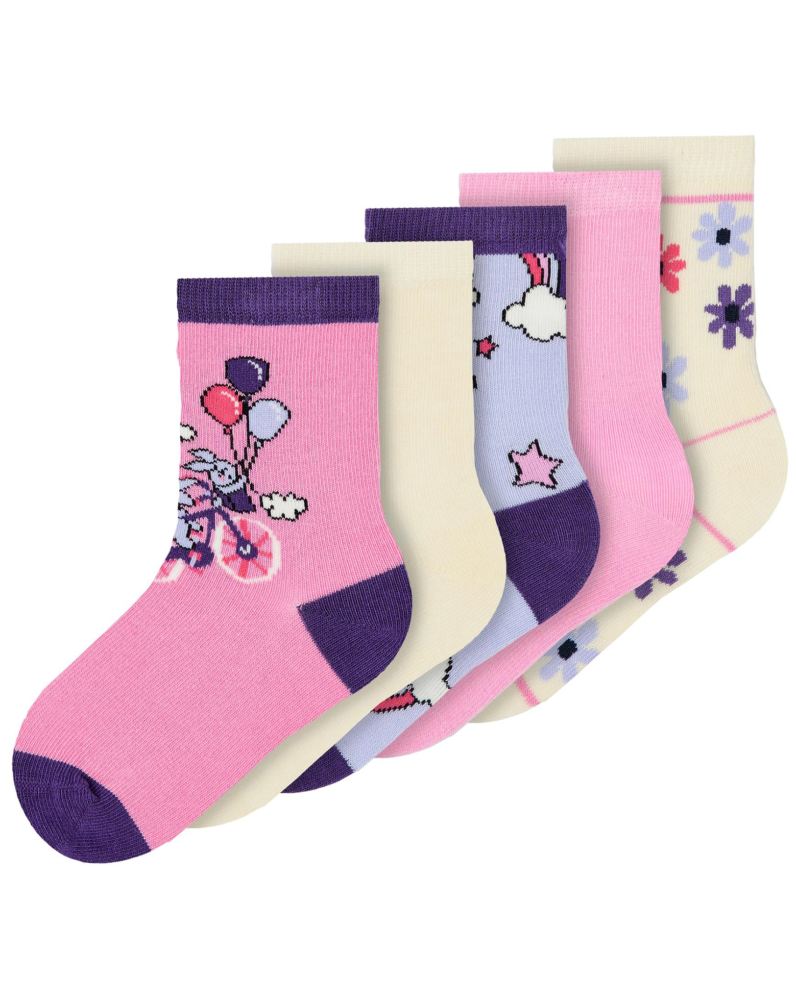 Jaquard-Socken NMFVINNI 5er-Pack in buttercream