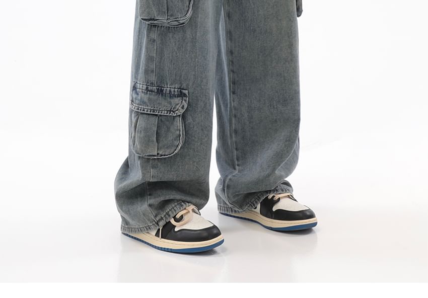 Rosesand - Lage taille gewassen zak losse wijde jeans