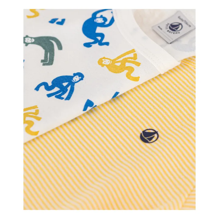 Petit Bateau Lot 2 Pyjama Shorts Ouistiti | Jaune