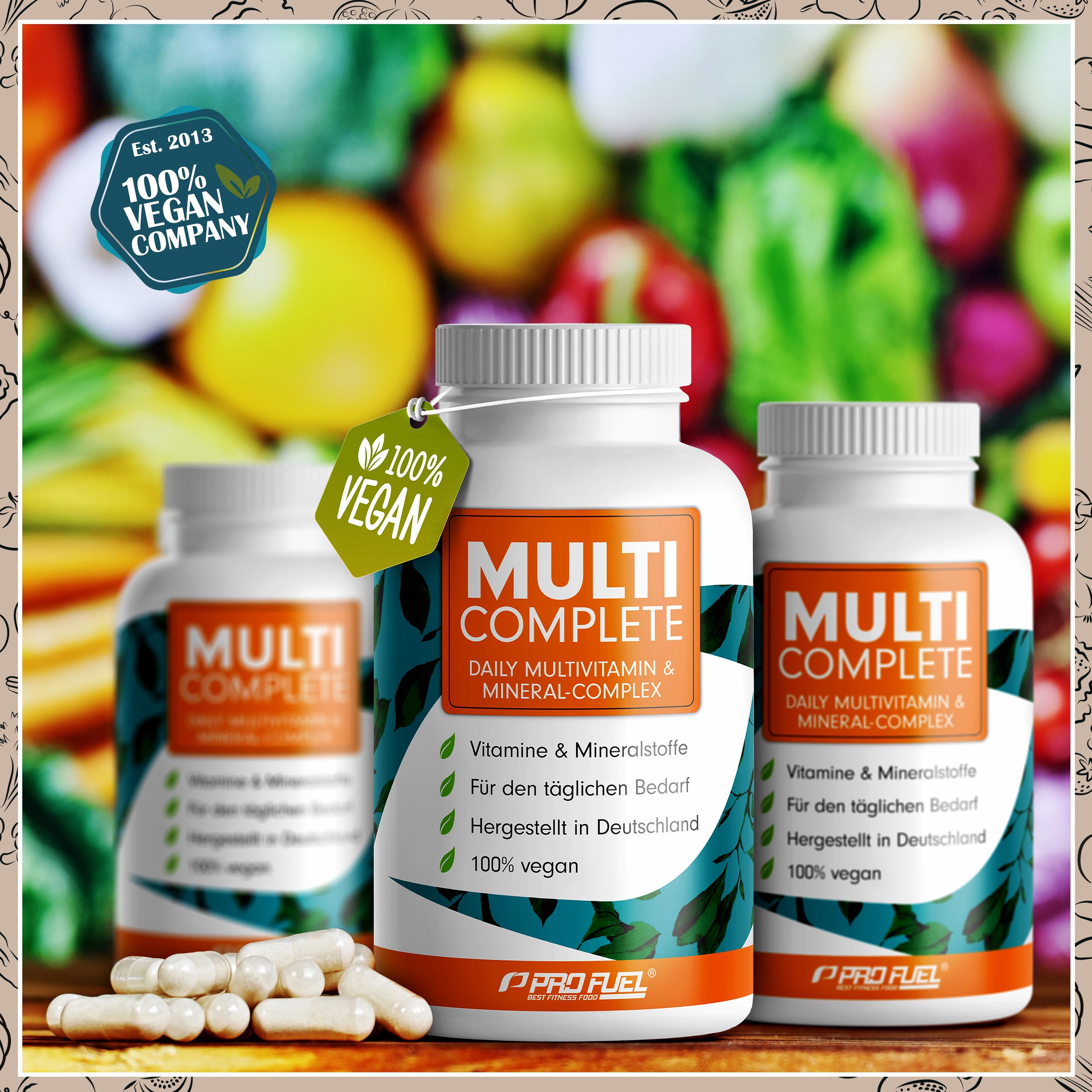 ProFuel - MULTI Complete - Multivitamin- und Mineralstoff-Kapseln - optimal hochdosiert & vegan