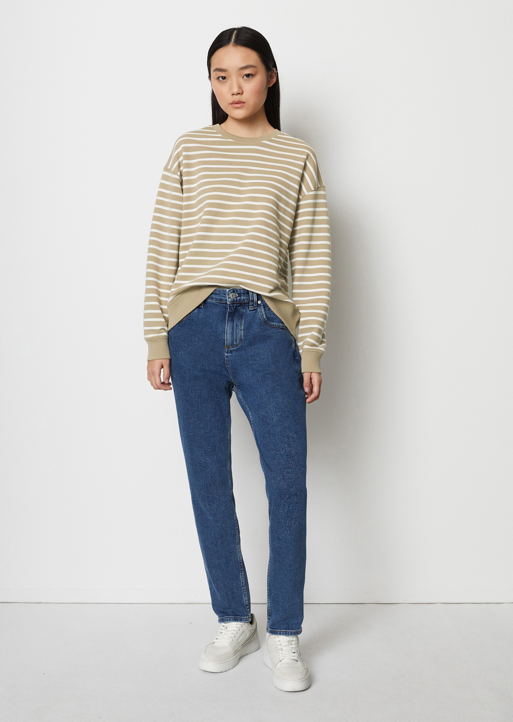 Geringeltes Sweatshirt oversizeaus reinem Organic Cotton