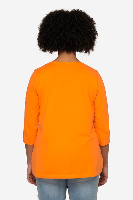 T-Shirt, Peace-Zeichen, Rundhals, 3/4-Ärmel