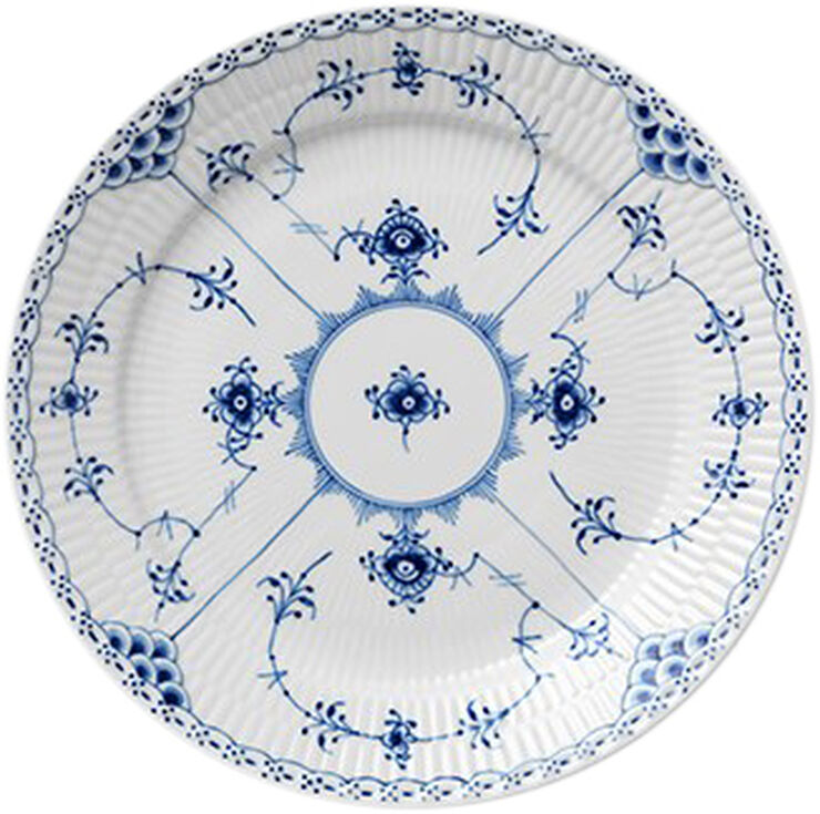 Royal Copenhagen Musselmalet Halvblonde 25 cm. tallerken Blå