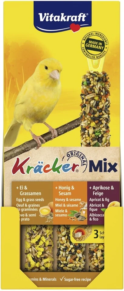Vitakraft - Bird snacks - 10 x Kräcker Mix Honey/fruit/egg for canary´s (bundle)