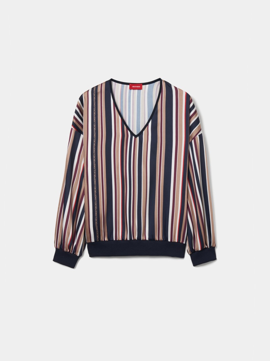 Blusa fluida às riscas