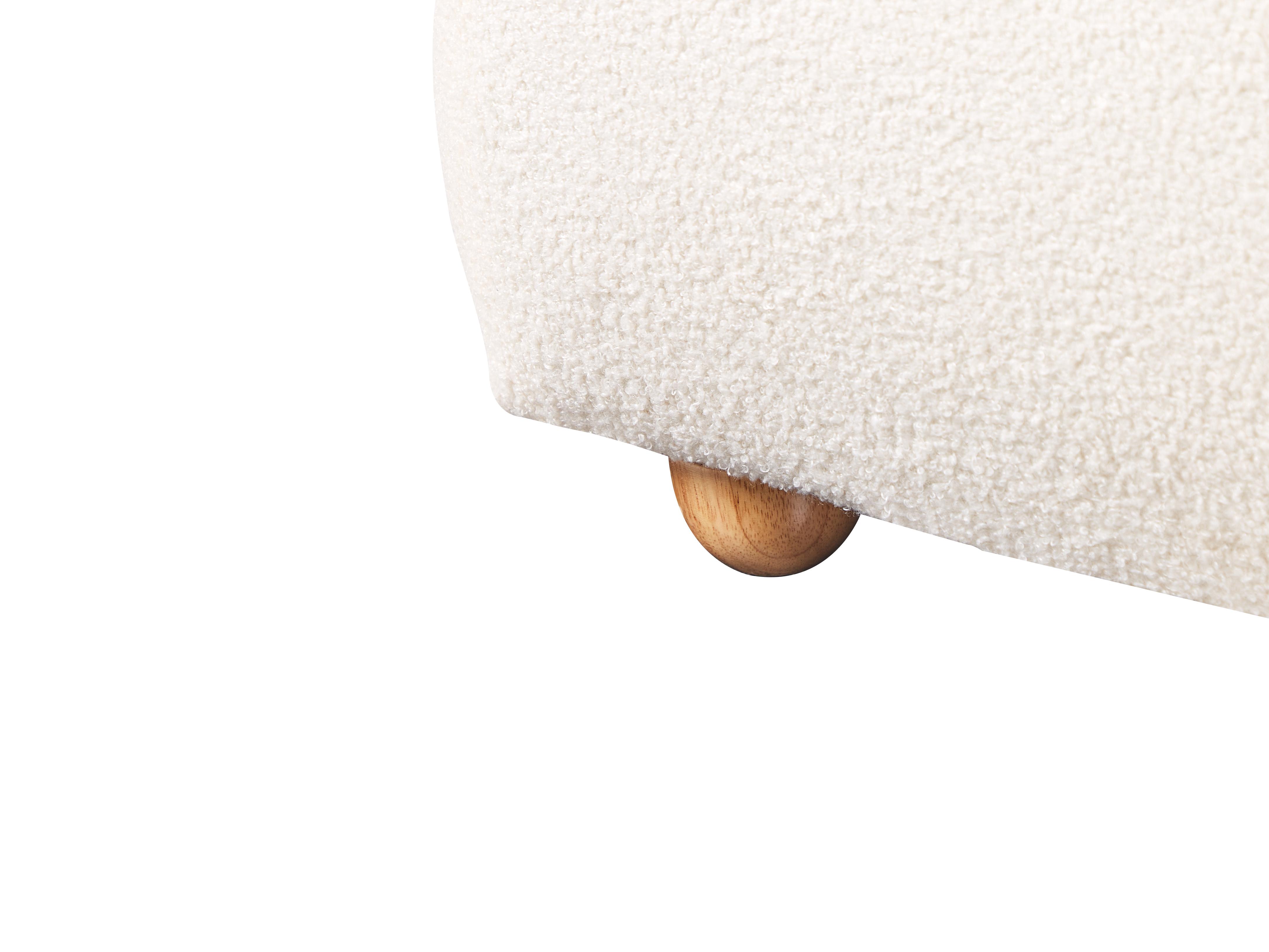 Bed met opbergruimte Bouclé BLAGNAC 180 x 200 cm Gebroken wit