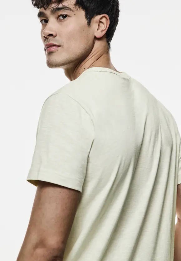 3D-Print Slub T-Shirt - faded stone