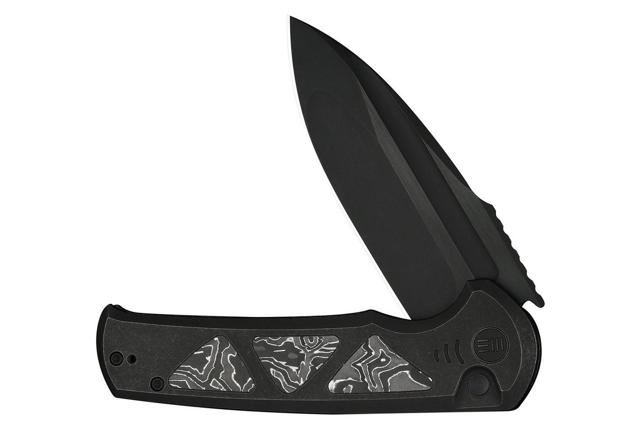 WE Knife Sylox WE24027-1 Black Stonewashed,  Titanium Aluminum Foil Carbon Inlay, zakmes