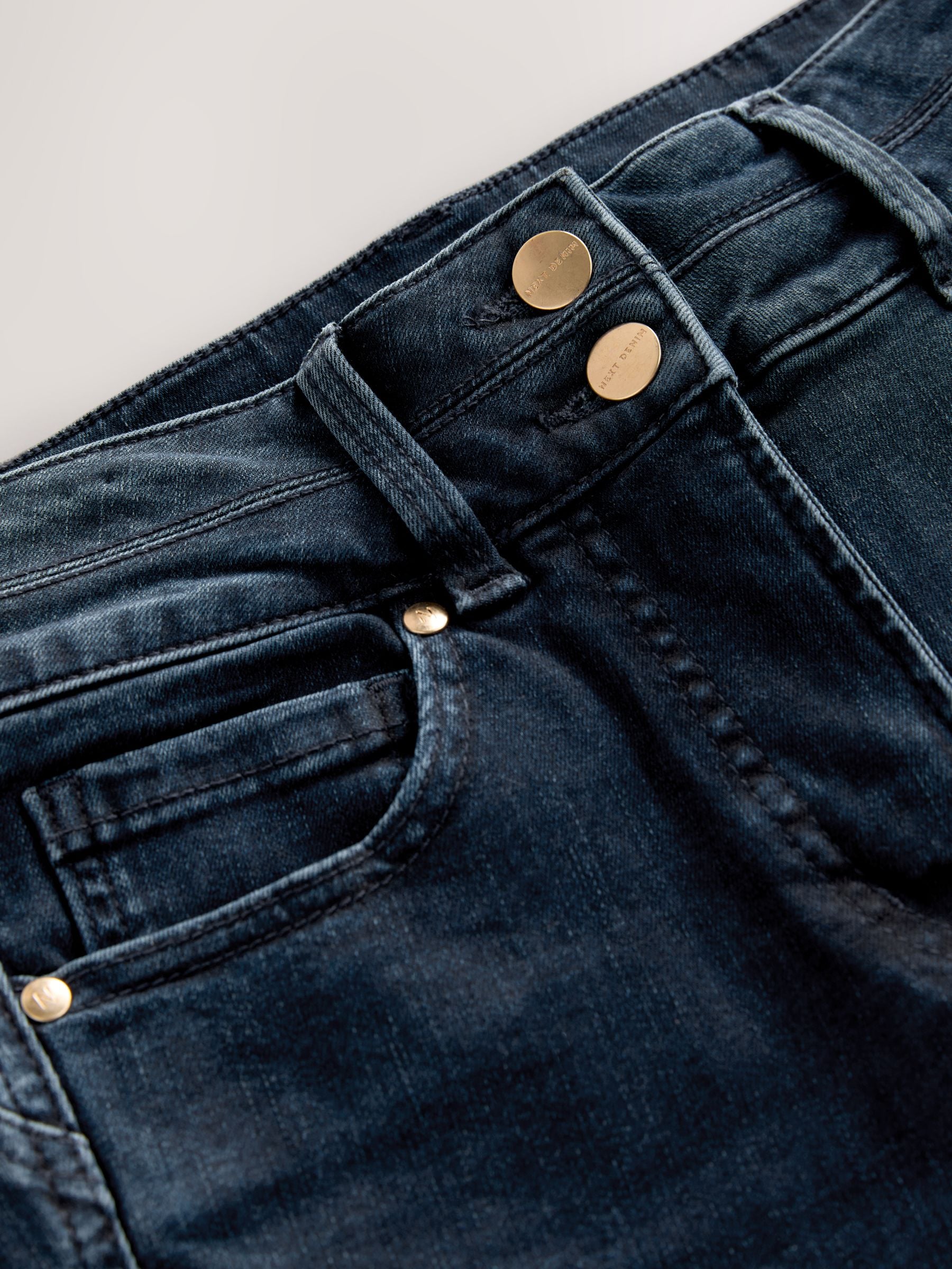 Donkerblauw denim - Lift, slim en shape jeans met bootcut