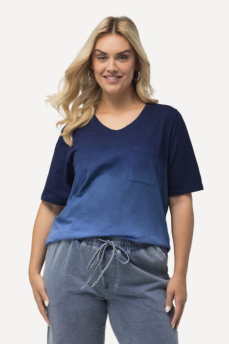 T-Shirt, Farbverlauf, Classic, Rundhals, Halbarm