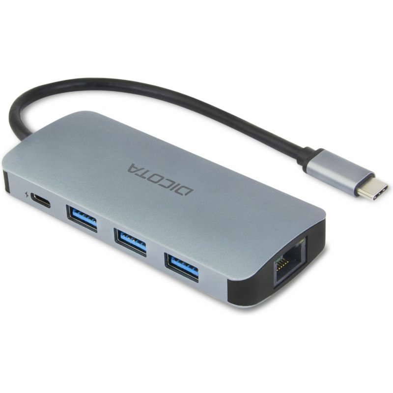 DICOTA D32062 hub & concentrateur USB Type-C Argent