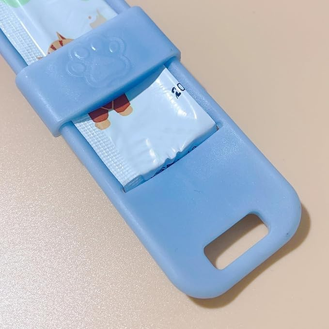 (20.5cm) Katzen Nassfutter Löffel Leckerli Spoon Quetschlöffel Haustier Futter Spender - Blau