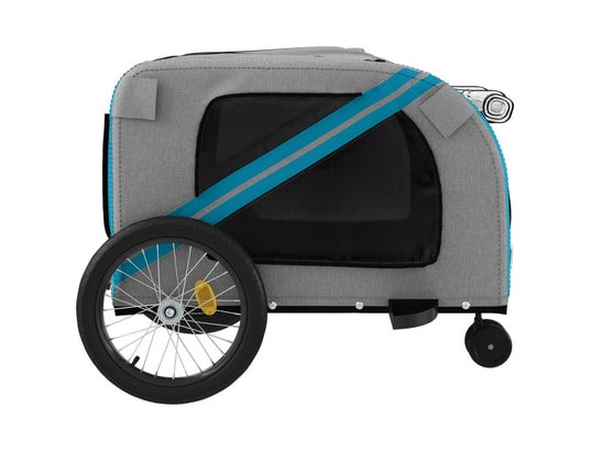 VIDAXL - Remorque de vélo pour animaux de compagnie bleu et gris