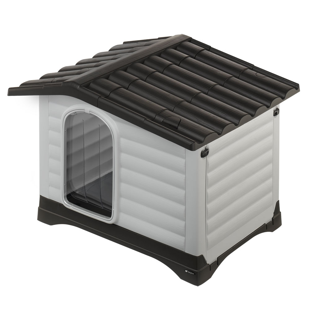 Ferplast porte pour niche chiens modèle dogvilla 110, porte pour niches d'extérieur, habitat pour chiens, pvc transparent