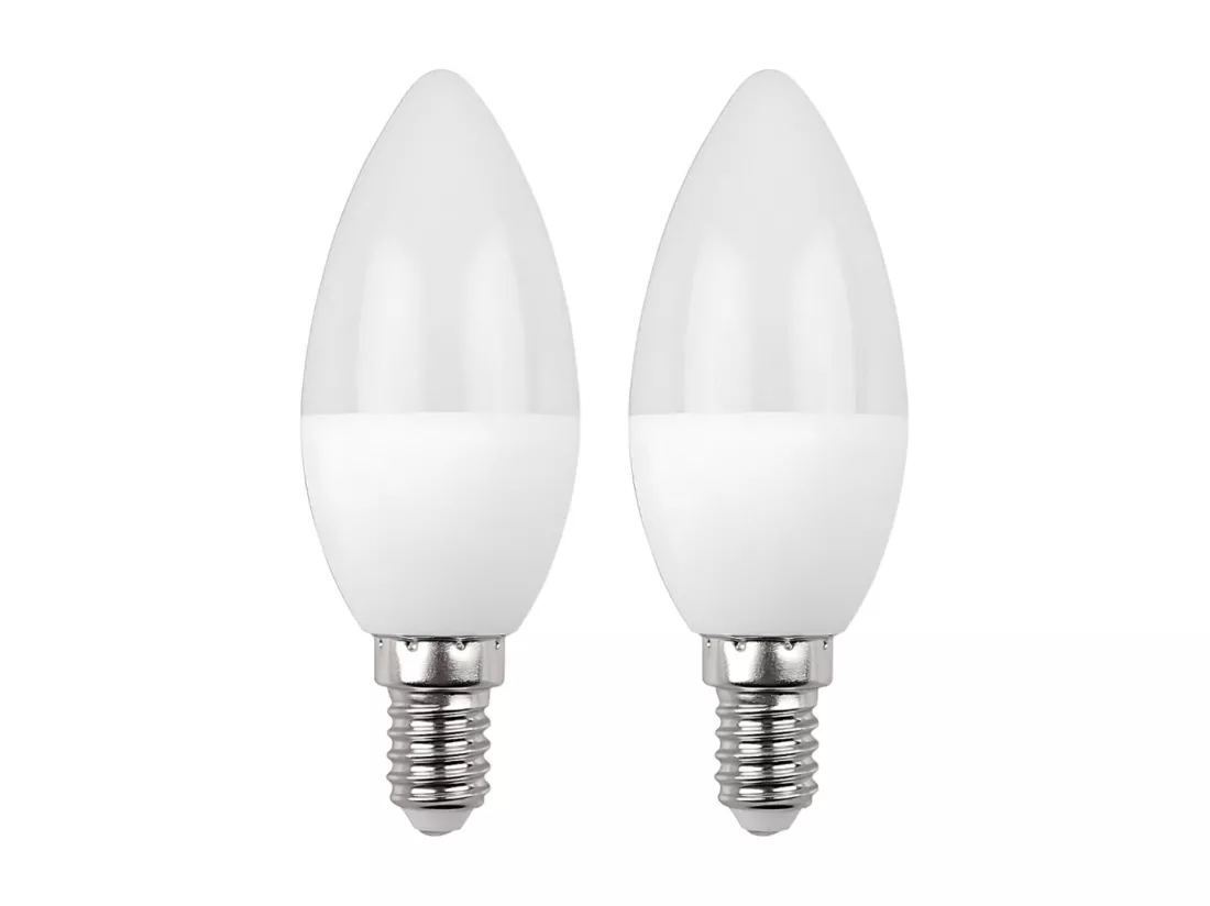 Pack 2 Ampoules Bougie LED E14 6W Equi.40W 470lm 25000H 7hSevenOn Premium