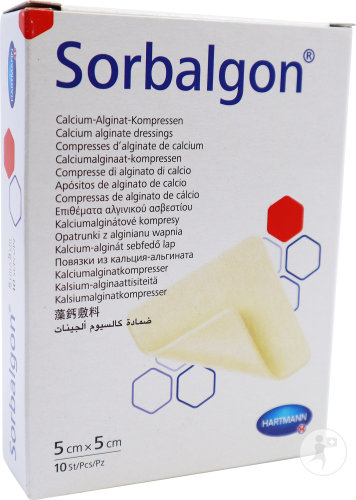 Hartmann Sorbalgon Compresses Stériles D'Alginate De Calcium 5x5cm Pièces 10 (9995981)
