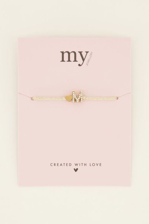 Beige initial armband