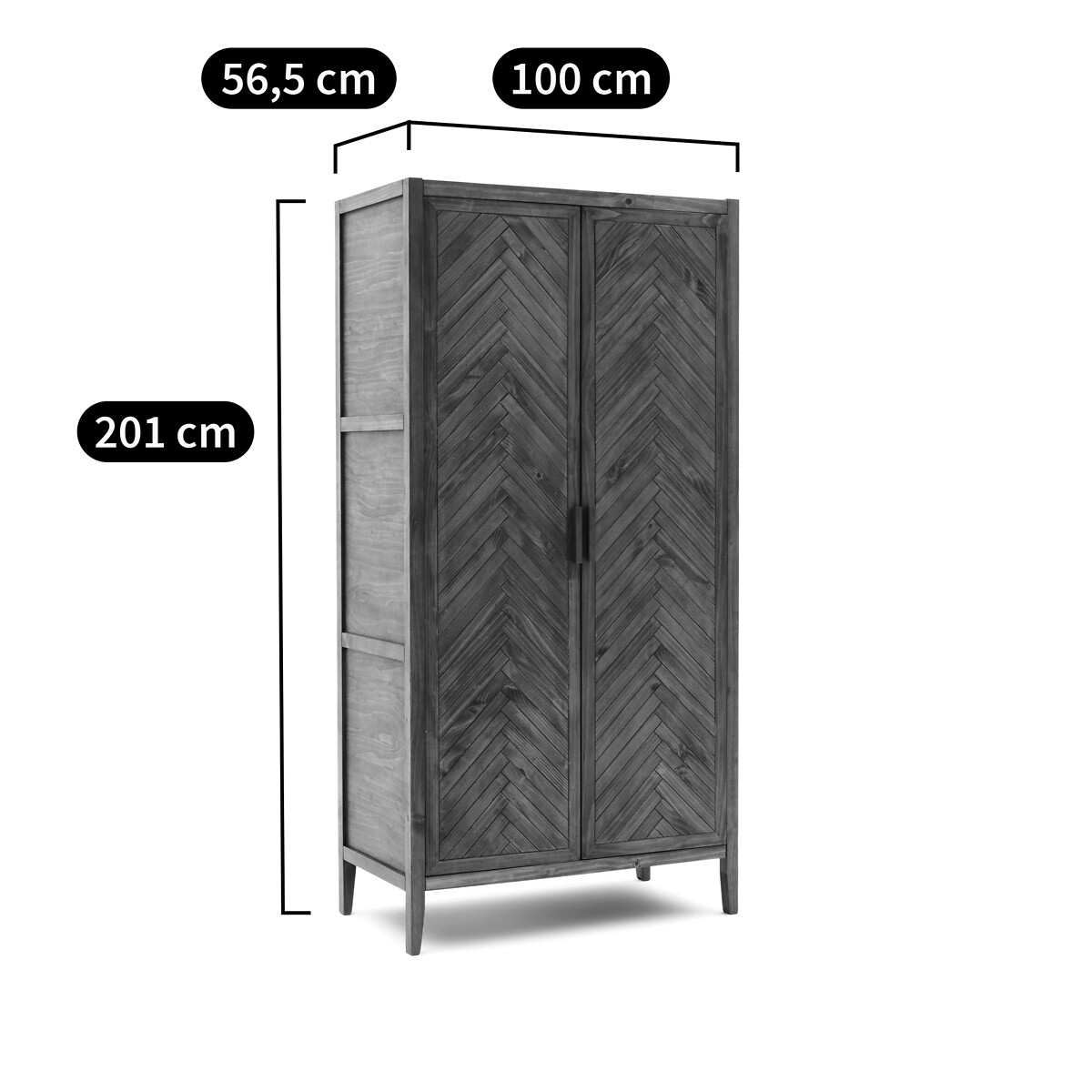 LA REDOUTE INTERIEURS<br>Armário com 2 portas em pinho maciço Nottingham