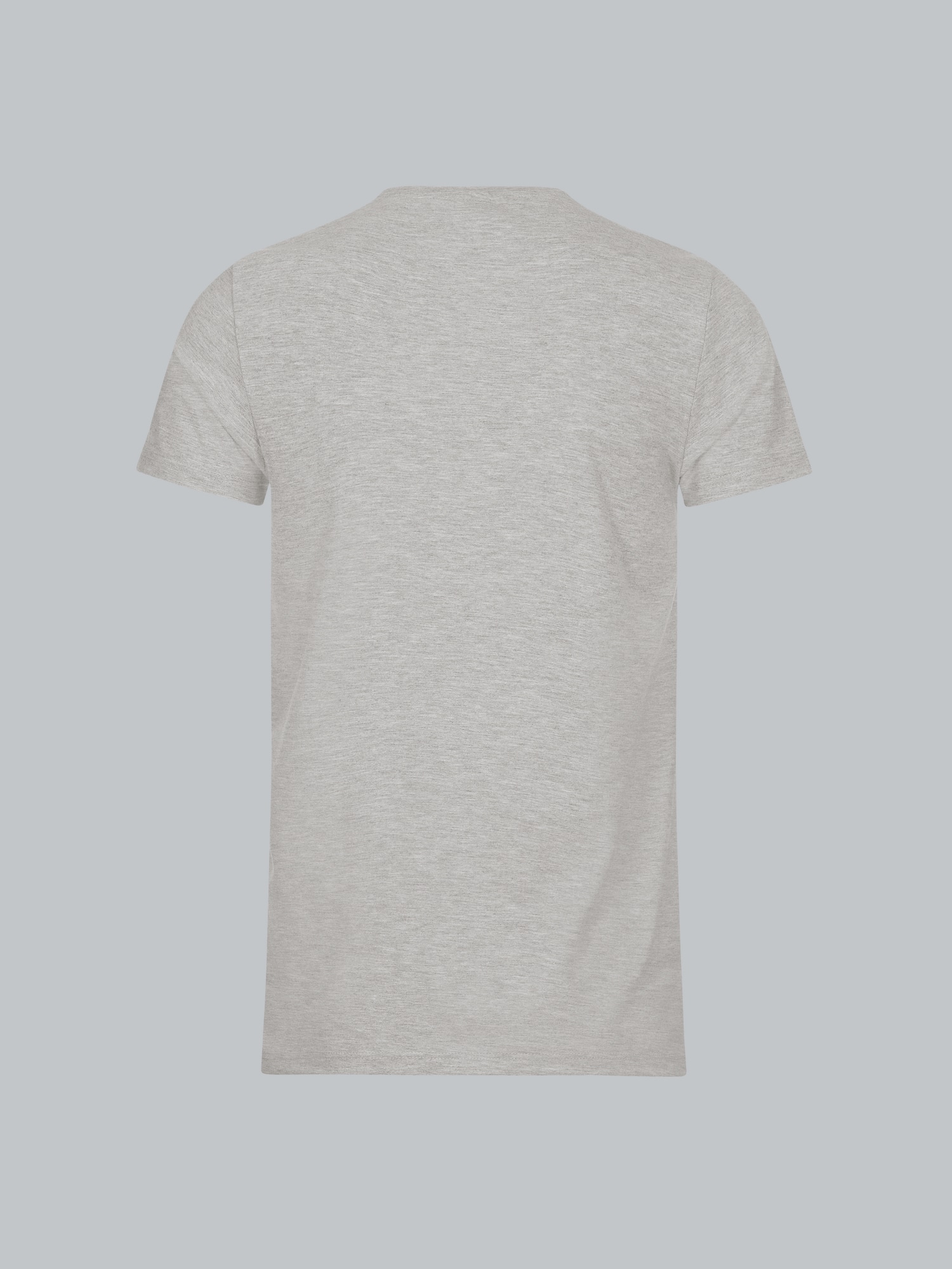 Slim Fit T-Shirt aus DELUXE Baumwolle Grau-melange
