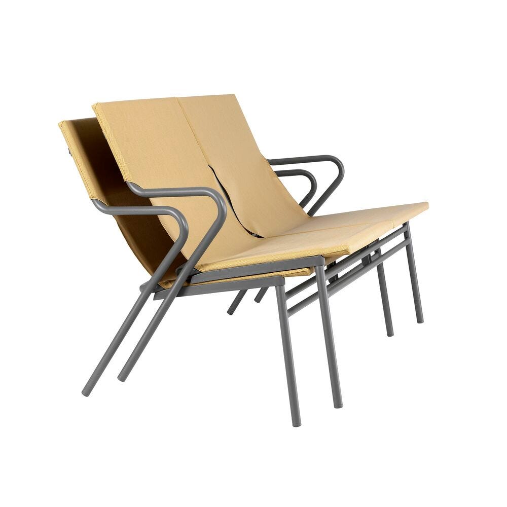 Bank mit Niedriger Sitzfläche und Hohem Komfort Horizon Low 2P Batyline® Duo Gelb Safran