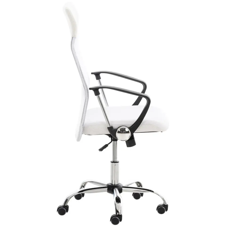 CLP Bureaustoel Washington chroom Frame - Kunstleer - wit