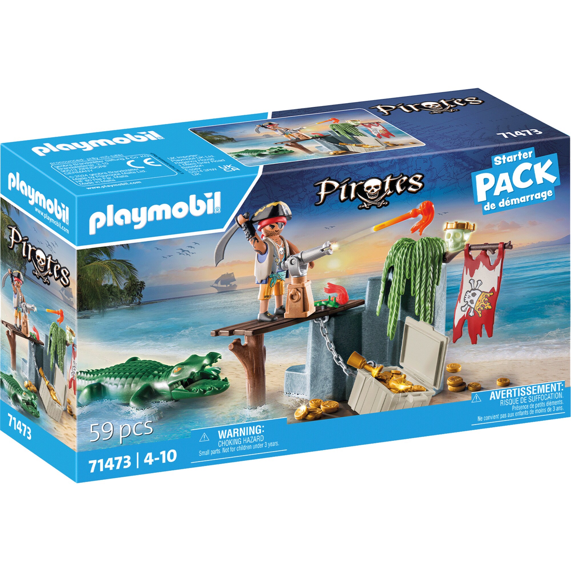 PLAYMOBIL Konstruktionsspielzeug Pirates Starter Pack Pirat mit Alligator