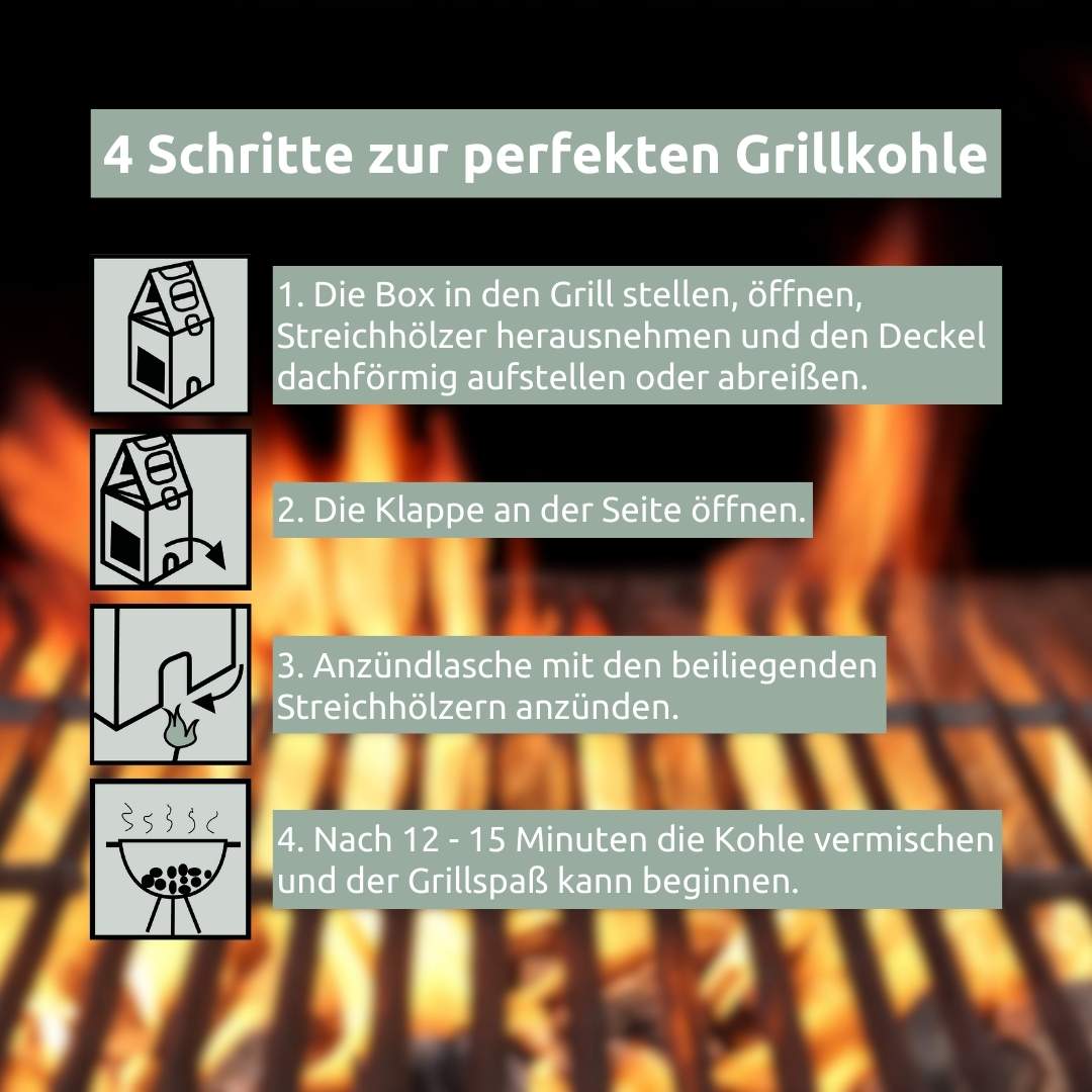 holz4home® Light-UP-Box 4in1 Grillbox Grillkohle Grillholzkohle | 6x LightUP Box