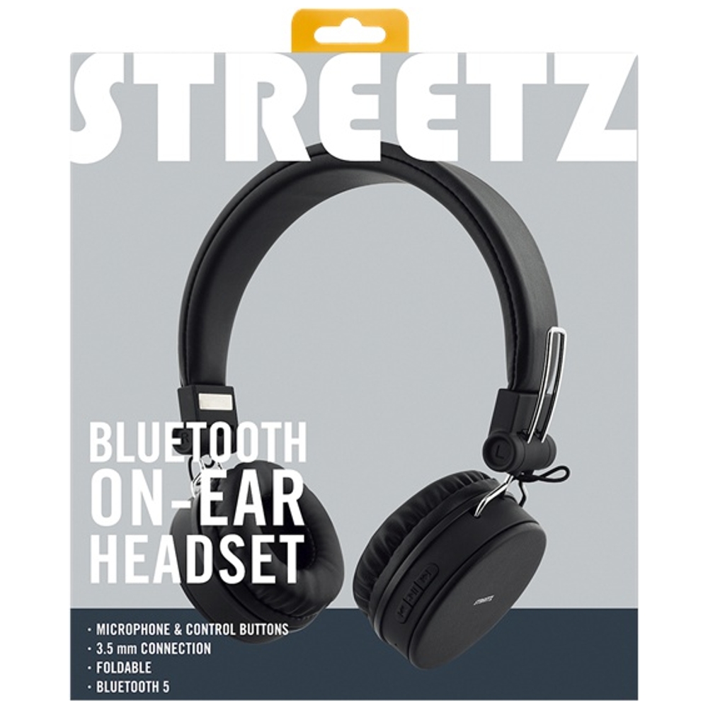 Streetz HL-BT400 Bluetooth-On-Ear-Kopfhörer Schwarz