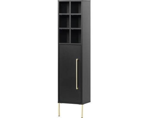 Highboard van Möbelpartner Sarah, afmetingen (B x H x D): 30,4 x 130,6 x 21,8 cm, zwart