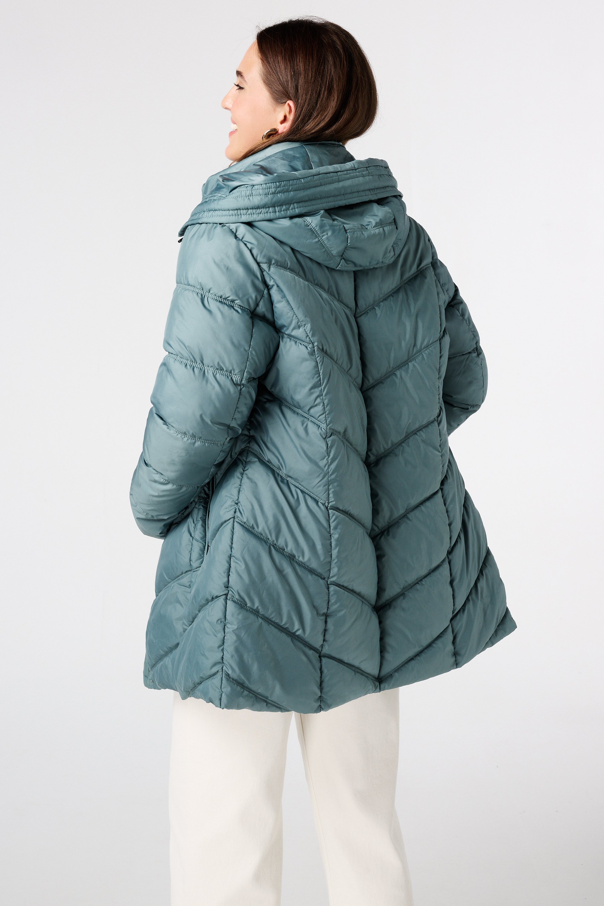 Jas met capuchon Hemels blauw