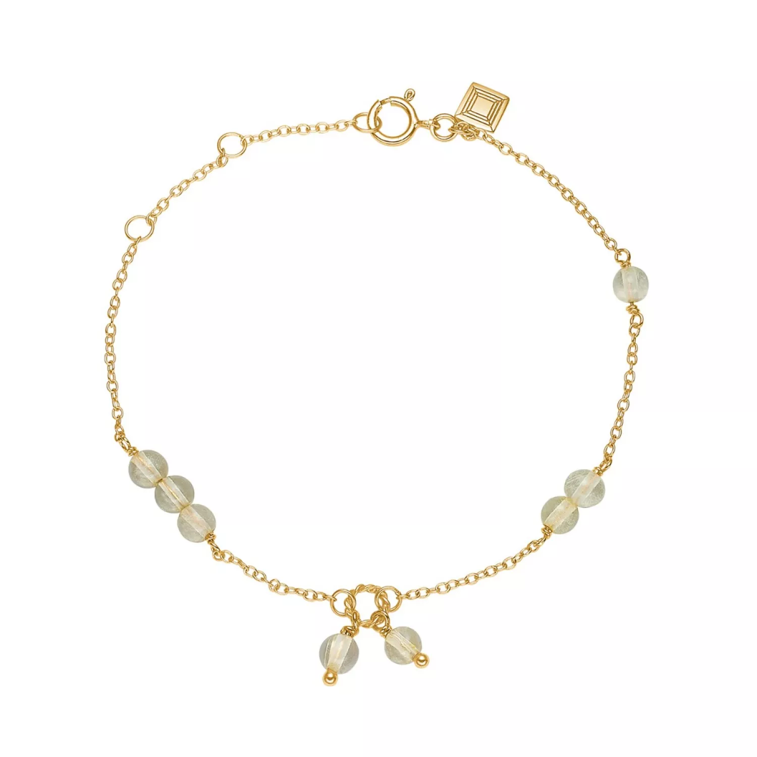 Carré Armbånd 18 kt. Forgyldt Sølv FB 4364 GRT 16+1,5+1,5cm