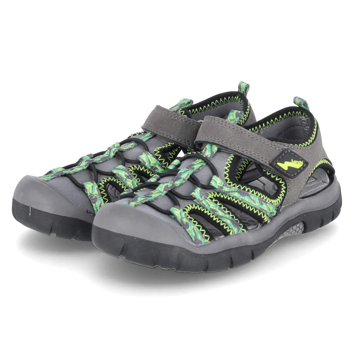 LurchiOutdoorsandalen - dkgrey-grey-lime