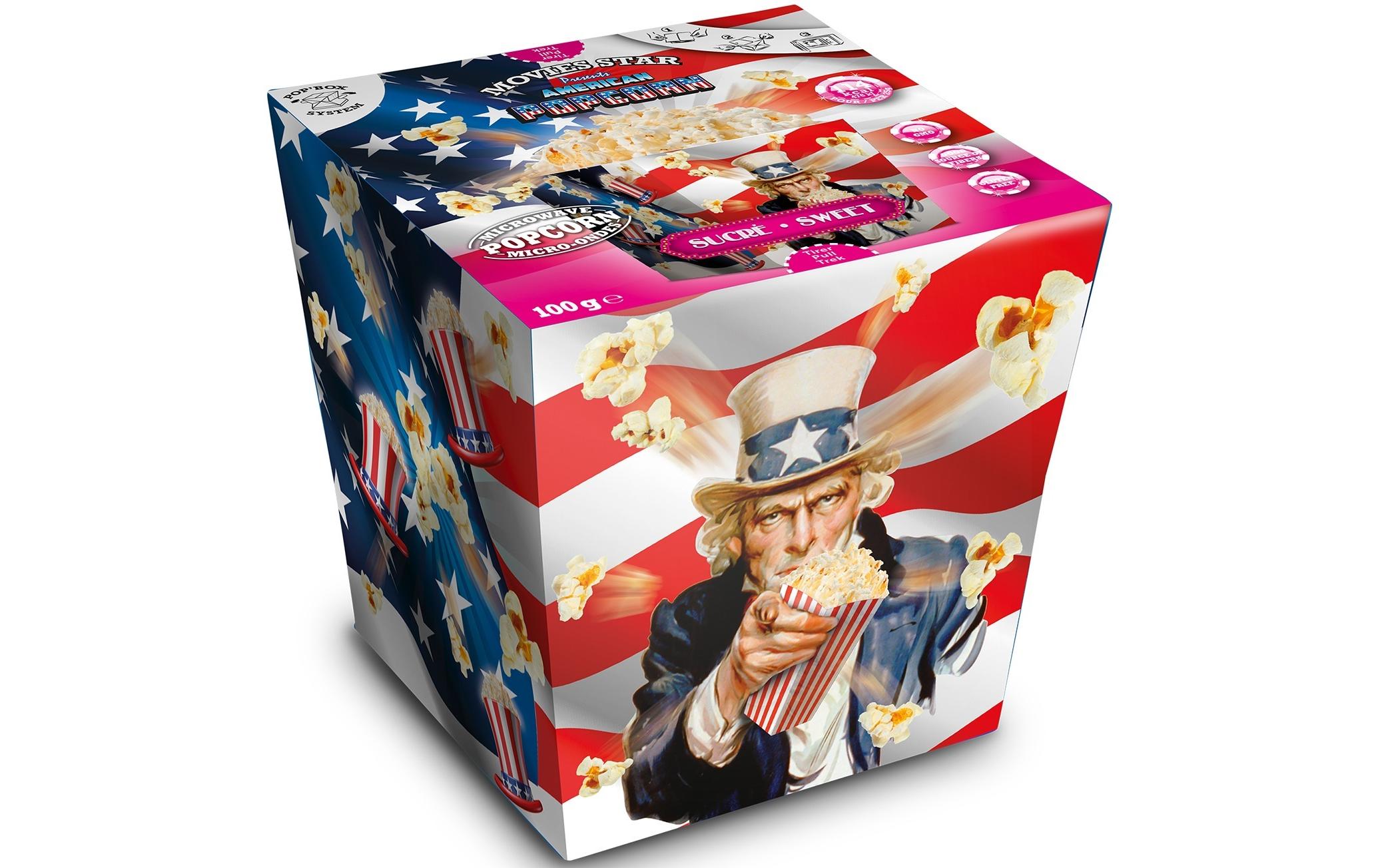 Pop Box Mikrowellen Popcorn Zucker 2 x 100 gGezuckerte Maiskörner für Popcorn