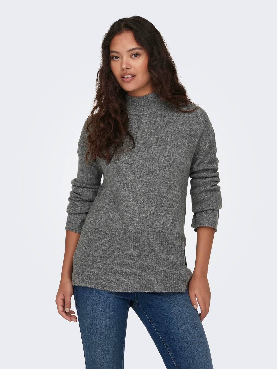 JDYELANORA Strickpullover Dark Grey Melange