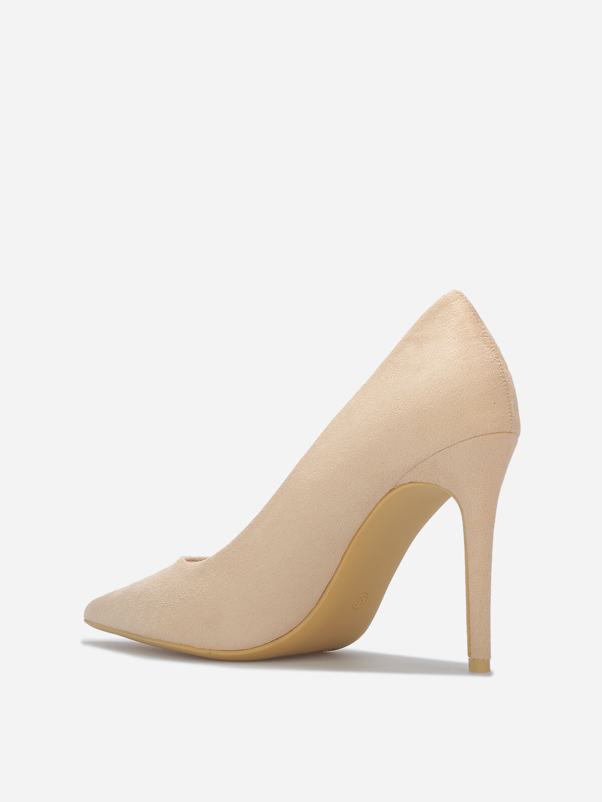 Escarpins pointus classiques en suédine- Beige