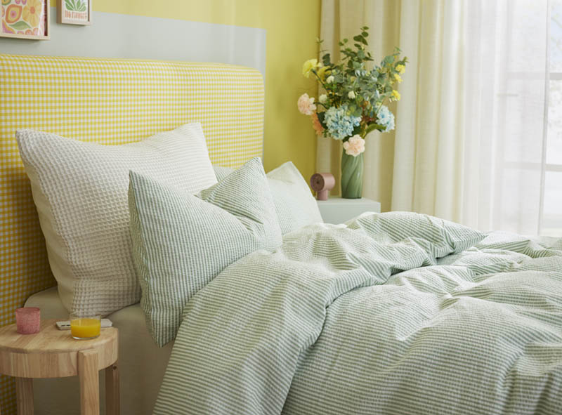 Lykke kreppsengesett 140x200 grønn cream