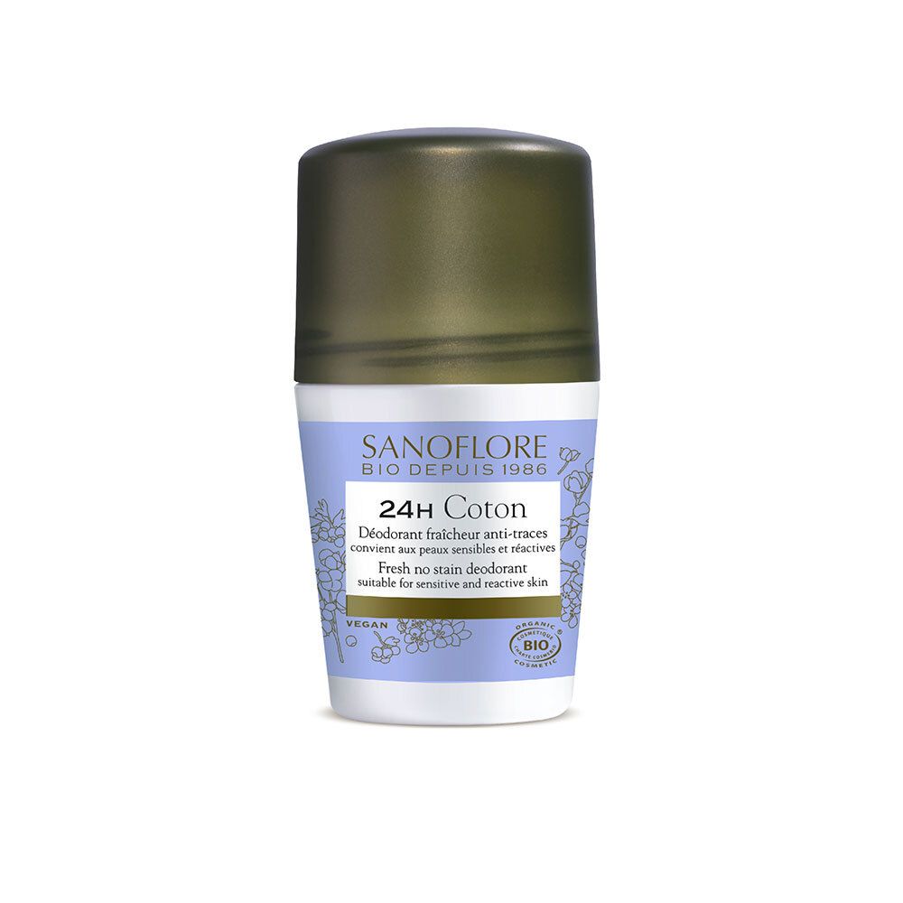 SANOFLORE Lot*2 Deodorant 24h Baumwolle Wirksamkeit 24h Bio-zertifiziert 50mlx2